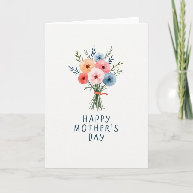 Carte d'art floral aquarelle (Devant)
