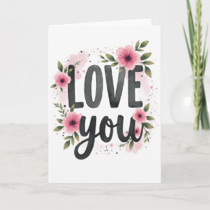 Carte d'art floral d'amour