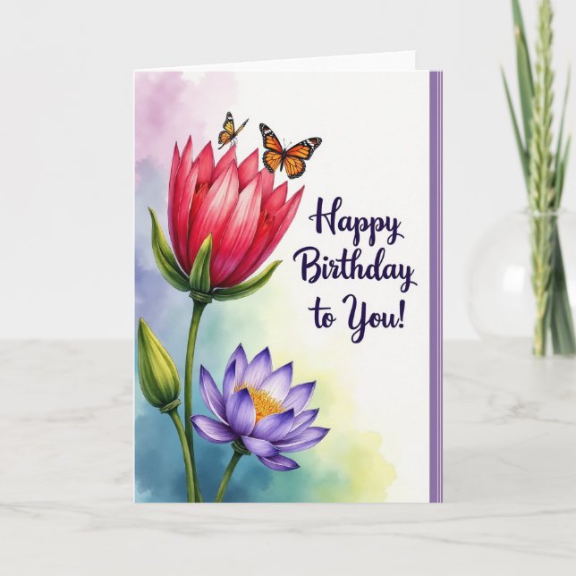 Carte d'art floral doux (Devant)