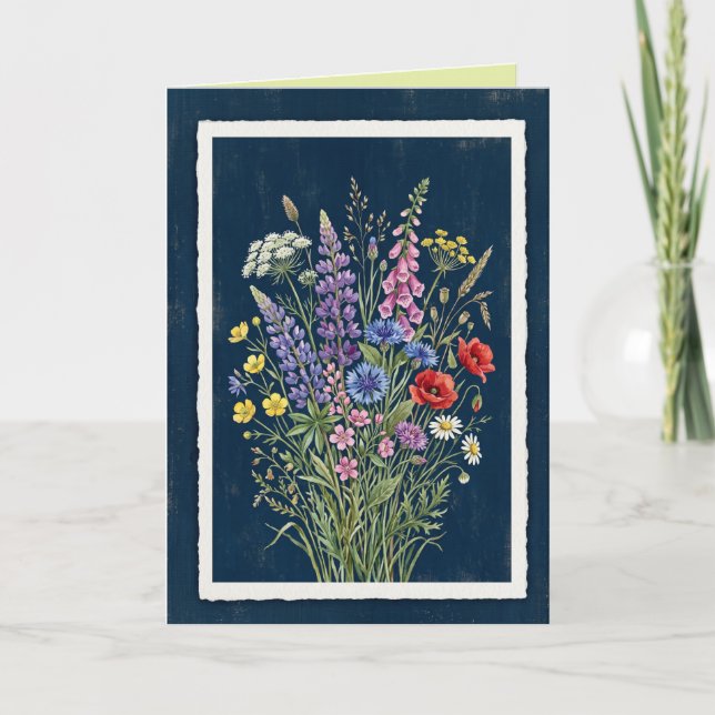 Carte d'art floral élégant (Devant)