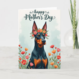 Carte d'art floral Faux Foil Chien