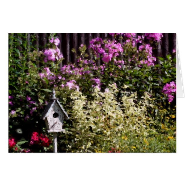 Carte d'Art Floral Peinture Pastel Jardin Fleur (Devant Horizontal)