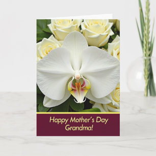 Carte d'art floral Rose Orchidée