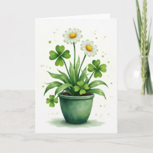 Carte d'art floral Trèfle Émeraude
