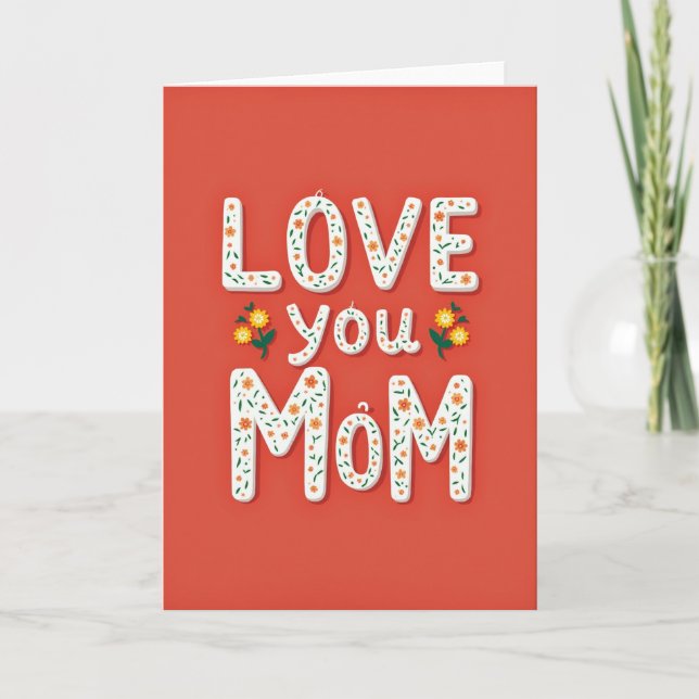 Carte d'art florale pour maman que j'aime (Devant)