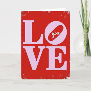Carte d'art graphique audacieuse Je t'aime