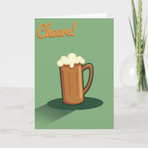 Carte d'art graphique de chope de bière Cheers