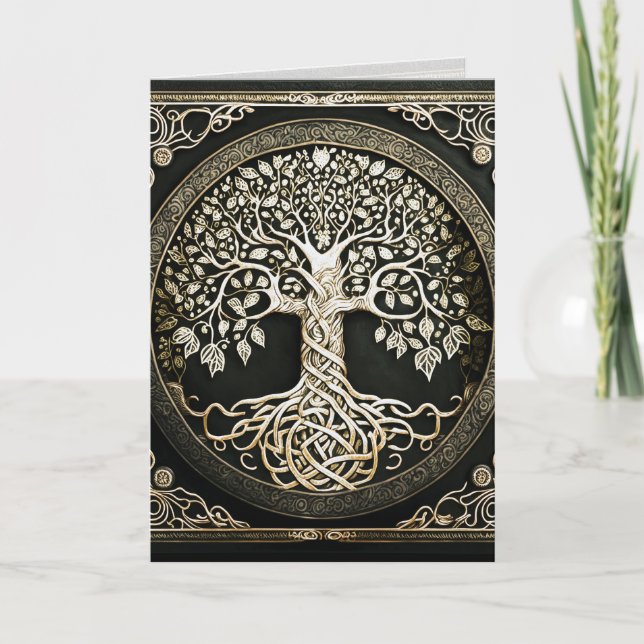 Carte d'art graphique de l'arbre de vie (Devant)