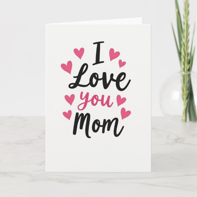 Carte d'art graphique « Je t'aime maman » (Devant)