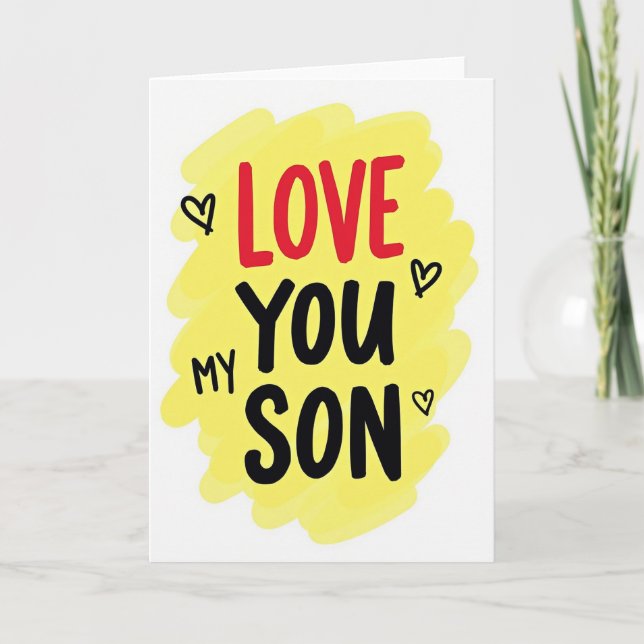 Carte d'art graphique Love You Fils (Devant)