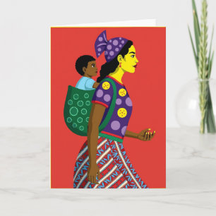 Carte d'art graphique pour une maman forte