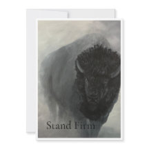 Carte d'art inspirante Stand Firm Bison