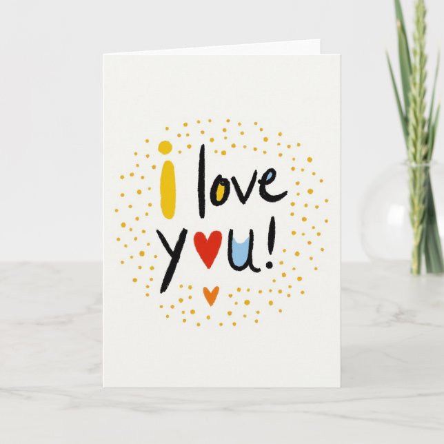 Carte d'art 'Je t'aime' (Devant)