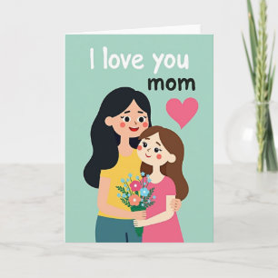 Carte d'art Je t'aime maman