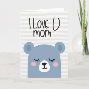 Carte d'art 'Je t'aime maman ours'