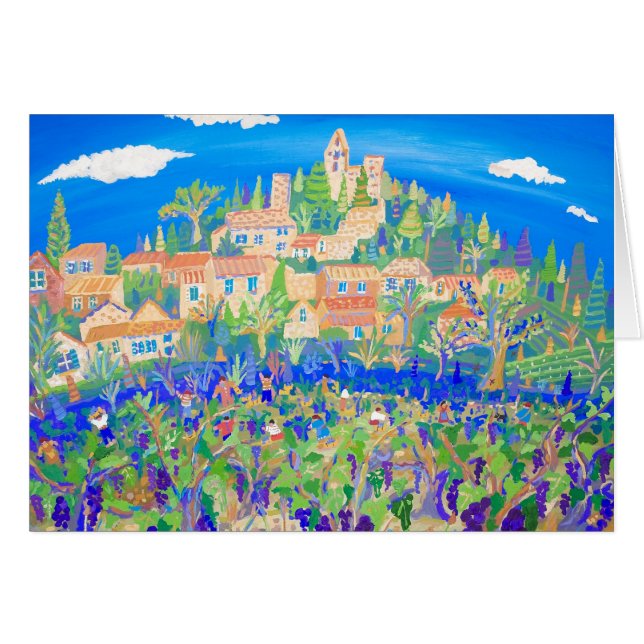 Carte d'art : La récolte de raisin, Rasteau, (Devant horizontal)
