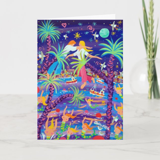 Carte d'art : L'amour sous la lune (Devant)