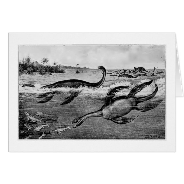 Carte d'art Liassic Plesiosaures (Devant horizontal)