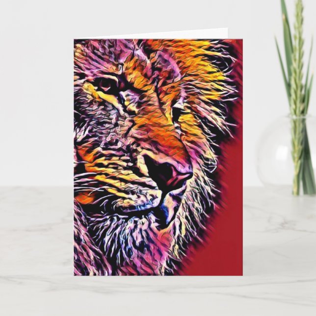Carte d'art Lion (Devant)