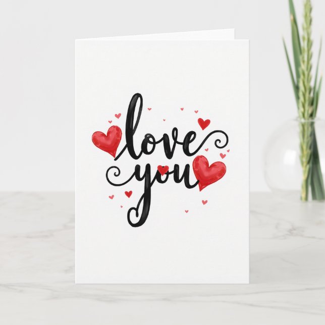 Carte d'art Love You Hearts (Devant)