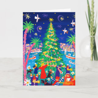 Carte d'art : Lumières de Noël et chanteurs de