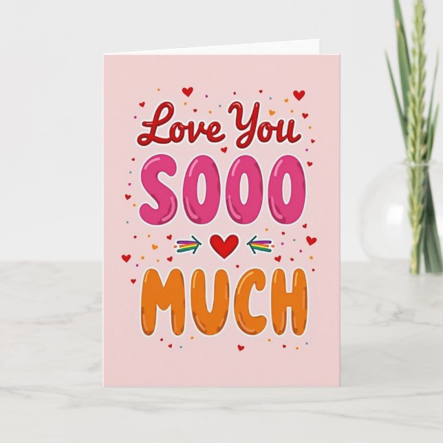 Carte d'art lumineuse « Je t'aime beaucoup » (Devant)