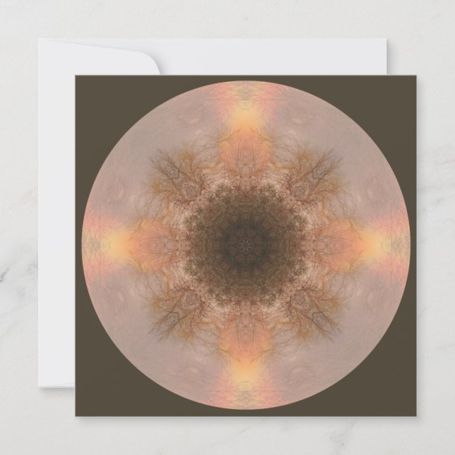 Carte d'art Mandala Arborescence Arc-en-ciel (Devant)
