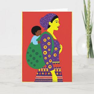 Carte d'art mère-enfant à pois