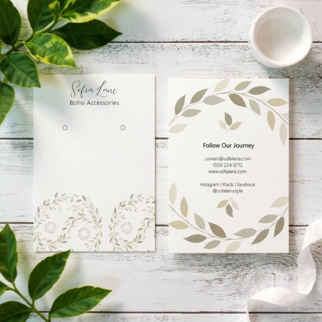 Carte d'art minimaliste de feuillage vert Yin-Yang (Yin-Yang Foliage)