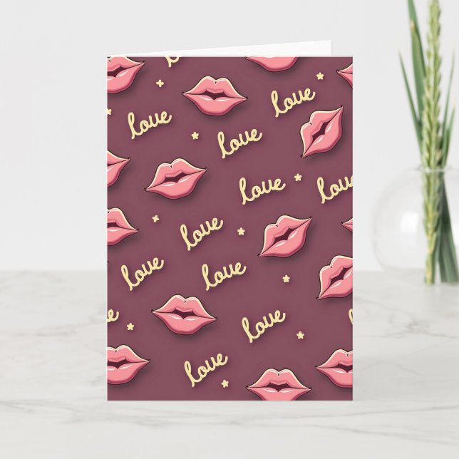 Carte d'art moderne Love Lips (Devant)