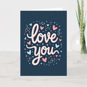Carte d'art moderne Love You Hearts