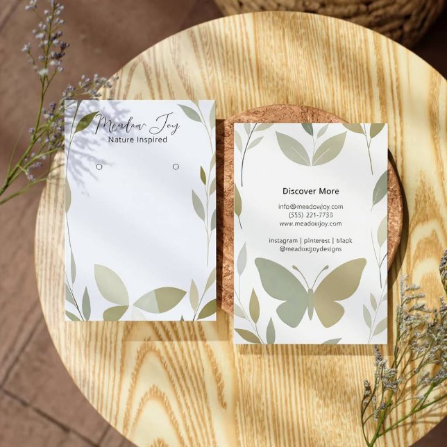 Carte d'art Papillon d'aquarelle au feuillage (Butterfly Foliage Style)