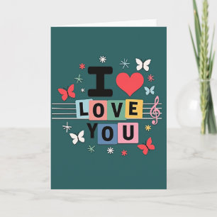 Carte d'art pastel « Je t'aime »