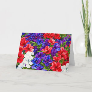 Carte d'art patriotique rouge, blanc et bleu