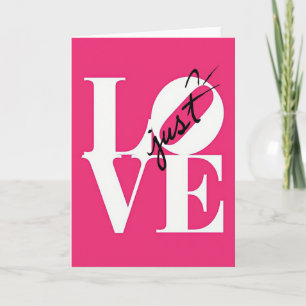 Carte d'art pop audacieuse Just Love