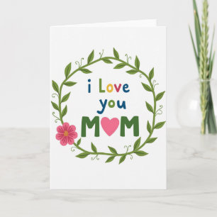 Carte d'art pop couleur « Je t'aime maman »