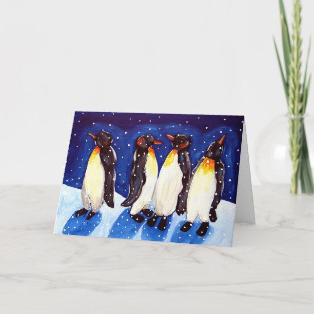 Carte d'art populaire hivernal de la fête des ping (Devant)
