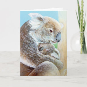 Carte d'art portrait "Le câlin Koala"