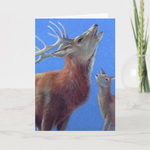 Carte d'art pour cerfs de Noël