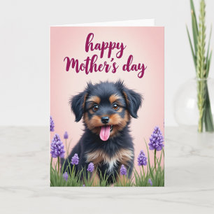 Carte d'art pour la fête des mères Chien doux