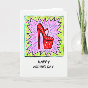 Carte d'art pour la fête des mères de chaussure ré