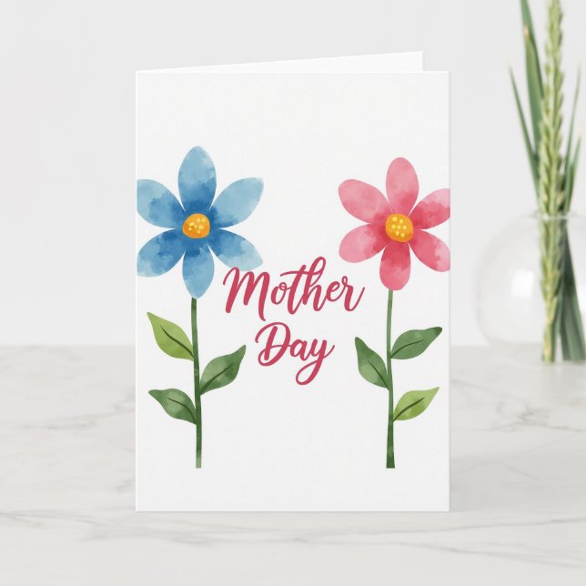Carte d'art pour la fête des mères florale (Devant)