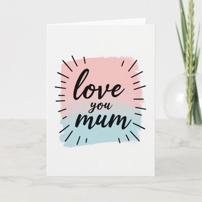 Carte d'art pour maman je t'aime (Devant)