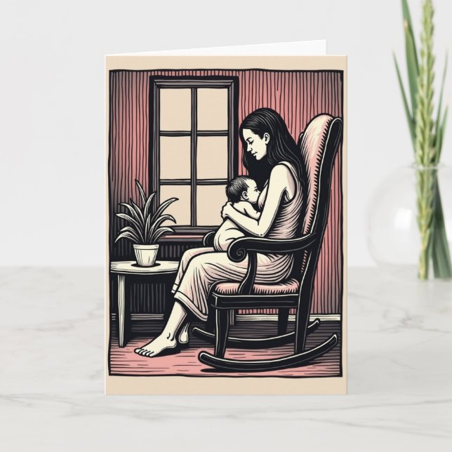 Carte d'art pour mère aimante et nourrisson (Devant)