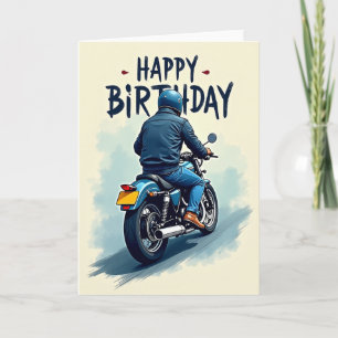 Carte d'art pour moto d'anniversaire