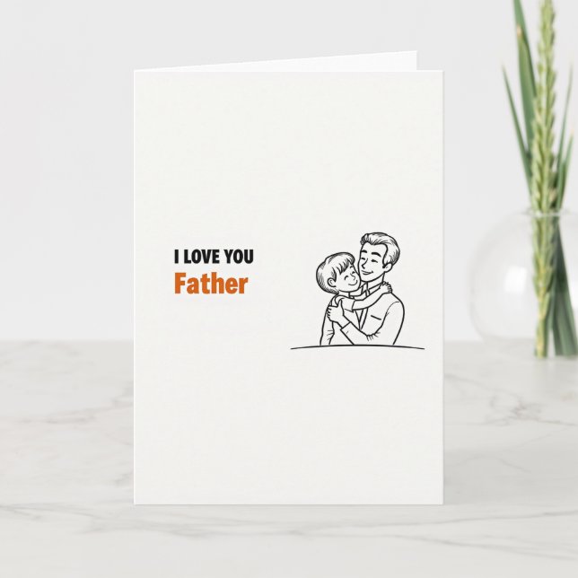 Carte d'art pour papa je t'aime (Devant)