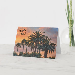 Carte d'art pour un voyage heureux Palm Trees
