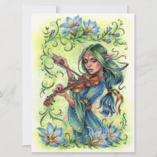 Carte d'art pour violon Fairy Elf de nuit