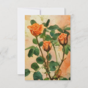 Carte d'art Rose orange Anniversaire ou tout