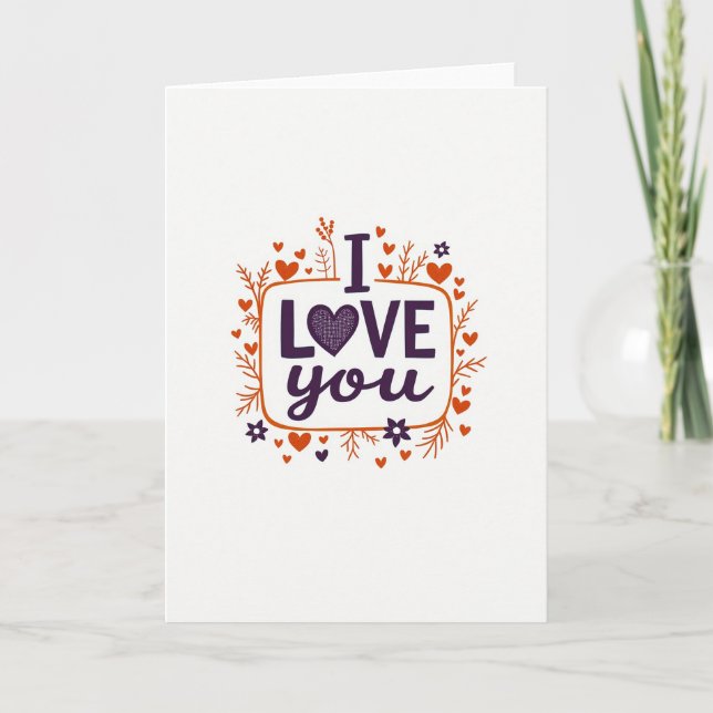 Carte d'art sincère « Je t'aime » (Devant)